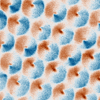 Animated X-ray microscopy image of a lattice of gyrating spin textures
